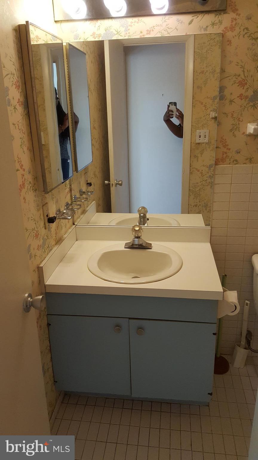 11 Hamill Road, Unit 11D Baltimore, MD 21210 - Photo 12 of 16 a bathroom with a sink and a mirror