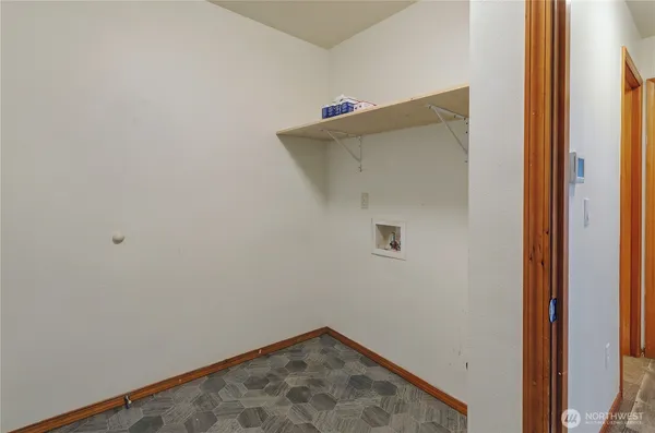 a view of a room with storage