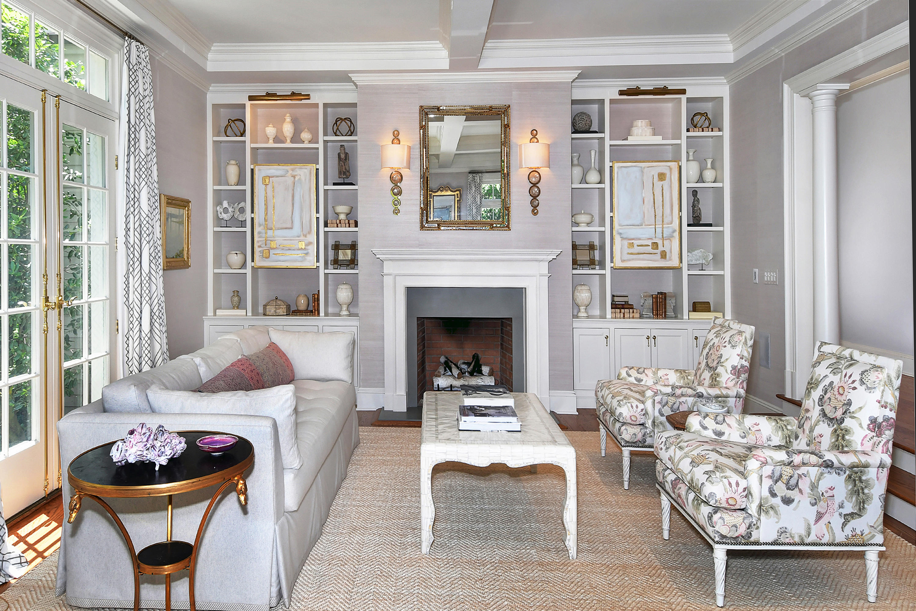 507 Silvermine Road New Canaan, CT 06840 - Photo 20 of 40 a living room with furniture and a fireplace