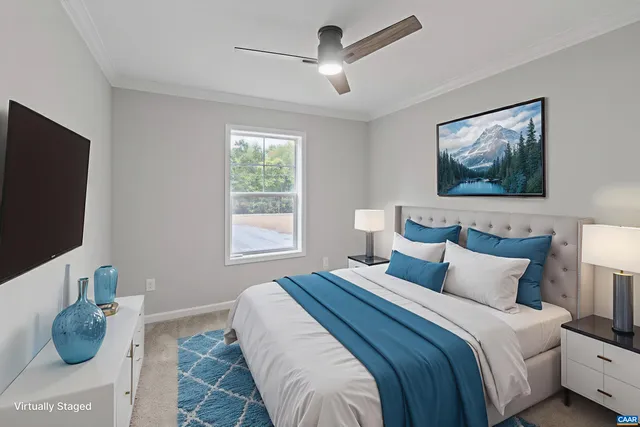 a view of building with trees in the background