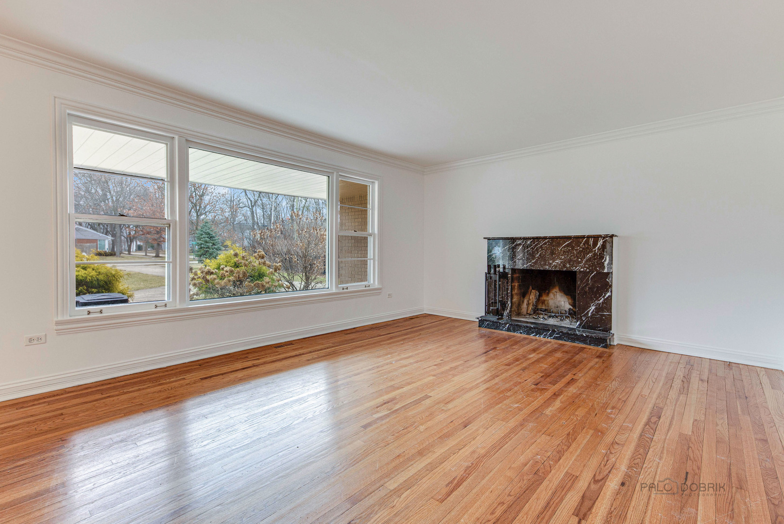 216 Green Bay Road Lake Bluff, IL 60044 - Photo 2 of 35 wooden floor fireplace and windows in an empty room