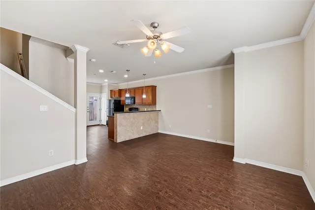 a view of a livingroom with a flat screen tv