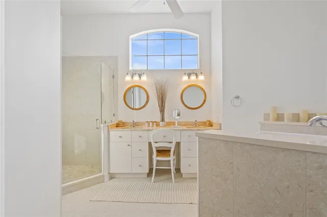 a view of a bathroom with a shower
