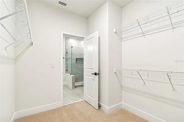 a bathroom with a shower and a sink