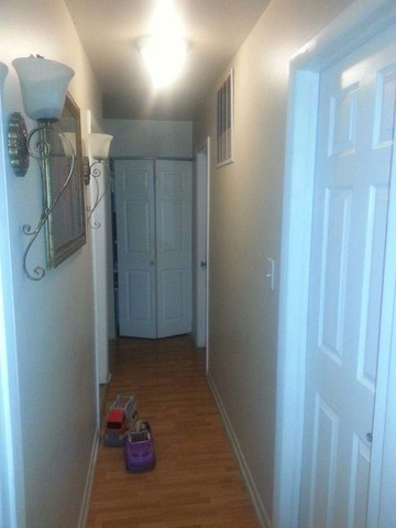2125 North Ginger Creek Drive, Unit 2125 Palatine, IL 60074 - Photo 6 of 10 a view of a hallway to room with wooden floor