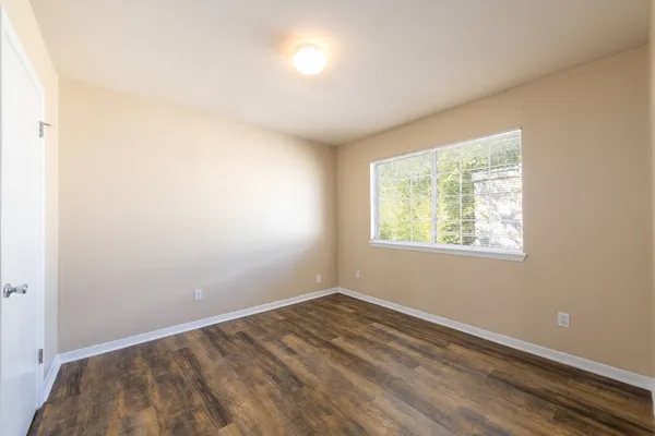 an empty room with a window