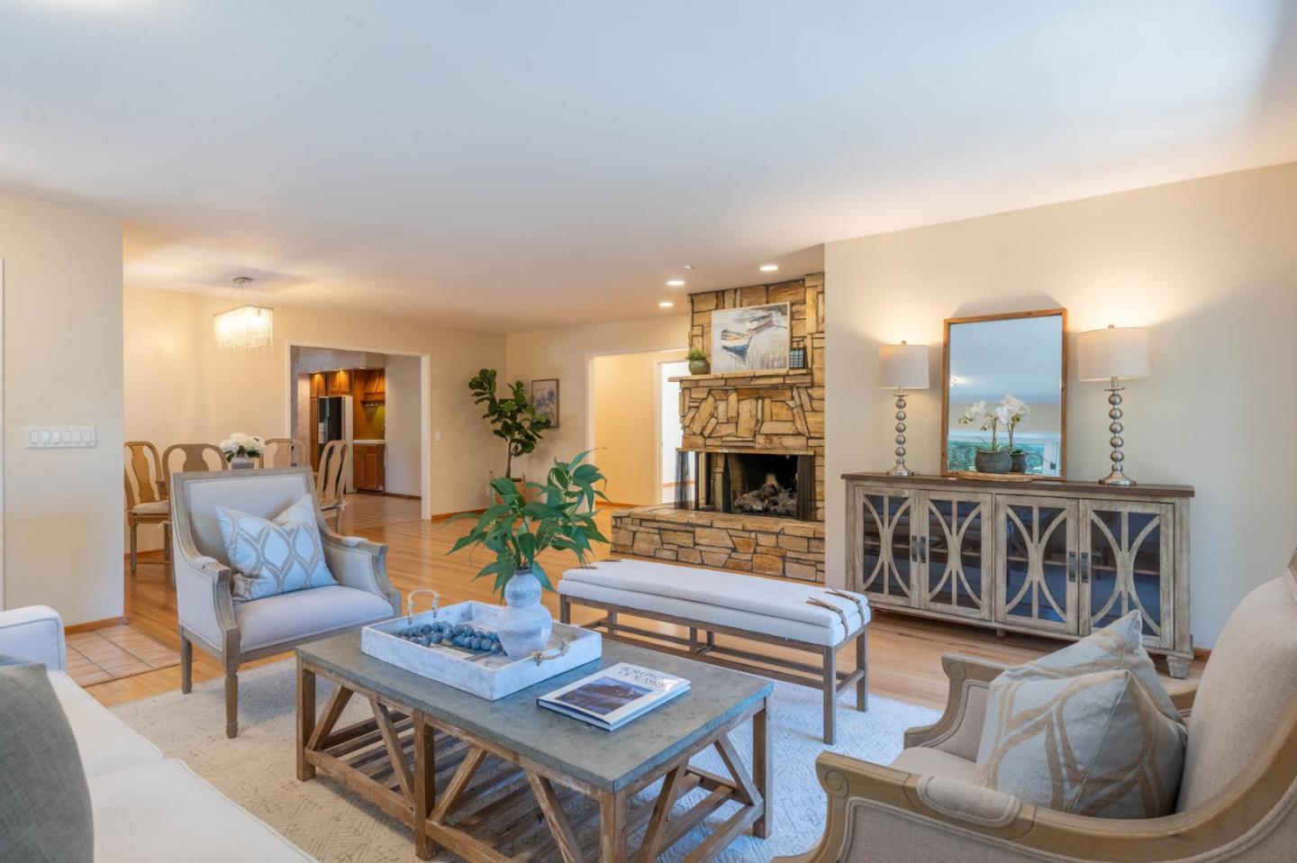 1044 Lost Barranca Road Pebble Beach, CA 93953 - Photo 3 of 15 a living room with furniture and a fireplace