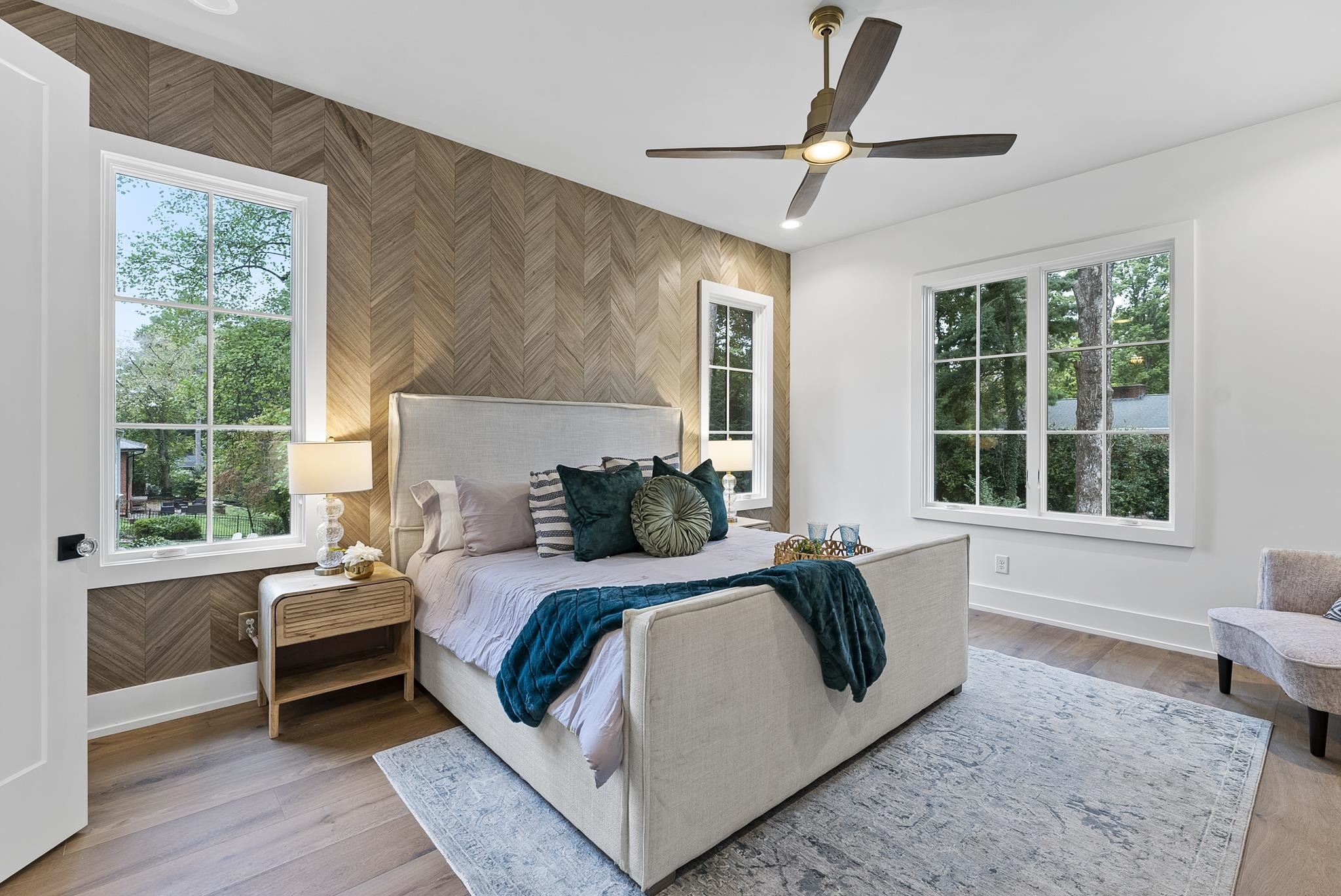 2312 Airline Drive Raleigh, NC 27607 - Photo 24 of 54 a bedroom with a bed and wooden floor