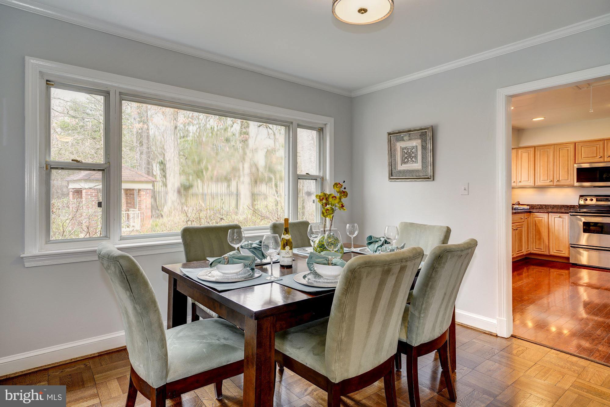 6520 Greentree Road Bethesda, MD 20817 - Photo 5 of 25 Dining Room right off kitchen w/view of backyard