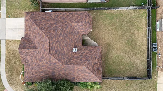 an aerial view of a house