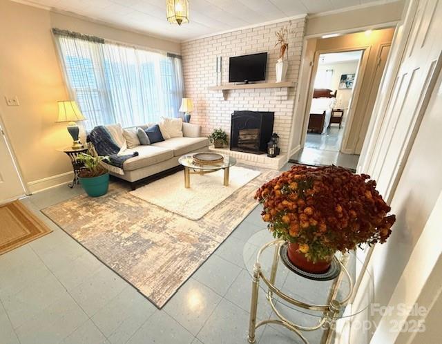 420 Virginia Street Southwest Lenoir, NC 28645 - Photo 29 of 36 a living room with furniture and a fireplace