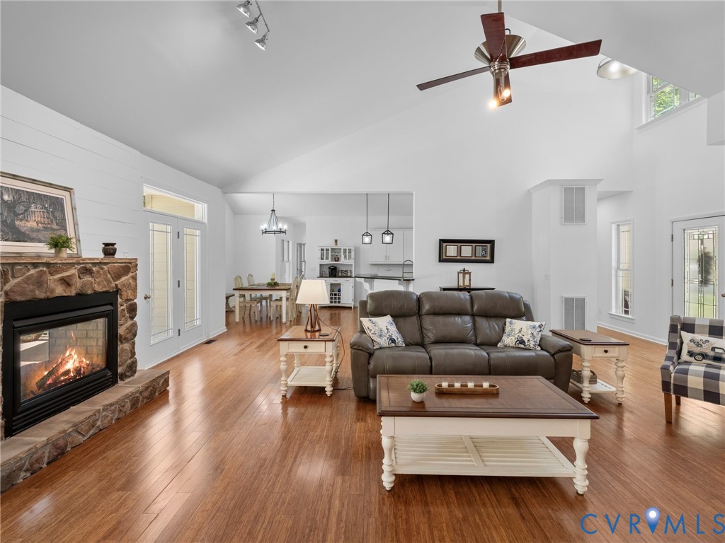 6126 Autumn Bluff Road Powhatan, VA 23139 - Photo 18 of 47 a living room with furniture and a fireplace