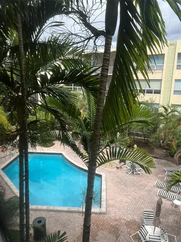 a view of a tree in a yard