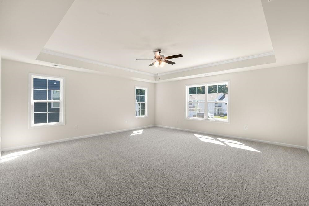 5129 Lizard Tail Lane Raleigh, NC 27603 - Photo 36 of 49 an empty room with windows and ceiling fan