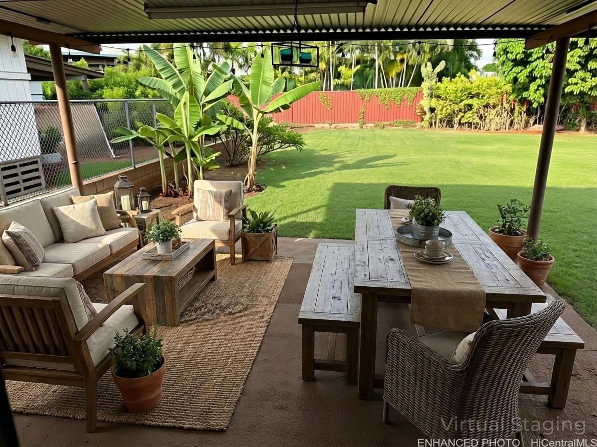 62-106 Emerson Road Haleiwa, HI 96712 - Photo 18 of 18 Enhanced Virtually Staged Patio.