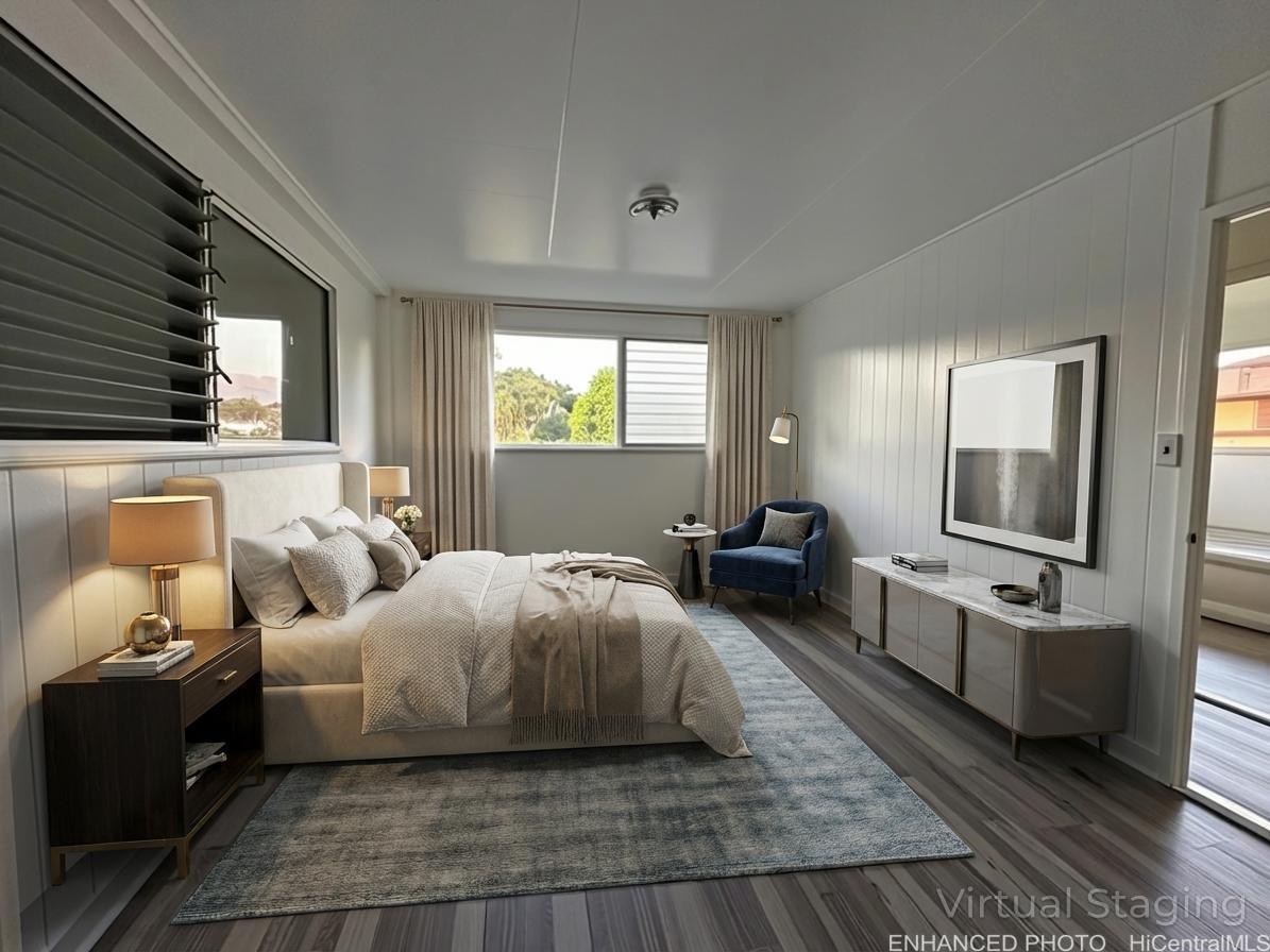 62-106 Emerson Road Haleiwa, HI 96712 - Photo 6 of 18 Enhanced. Virtually Staged Master Bedroom1