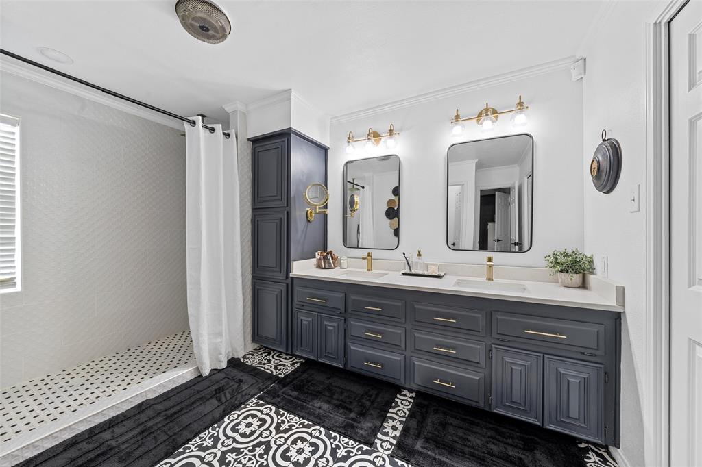 3000 Chimney Hill Drive Waco, TX 76708 - Photo 15 of 37 a bathroom with a double vanity sink mirror and shower