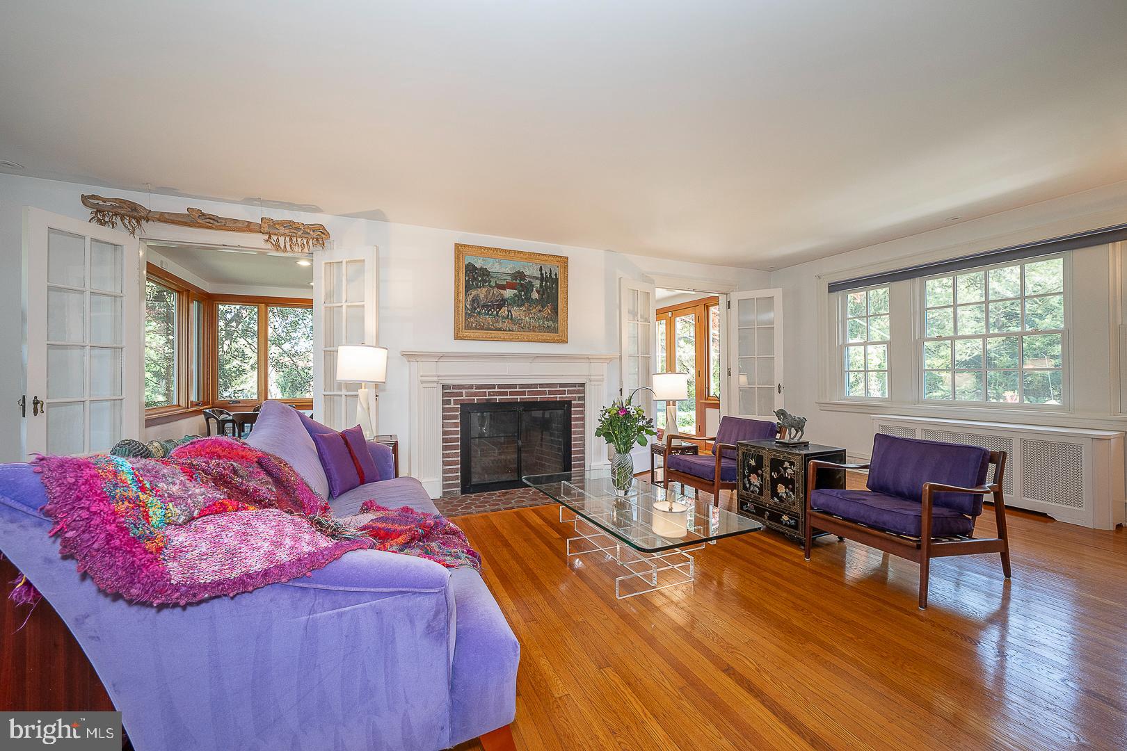 721 Baeder Road Jenkintown, PA 19046 - Photo 9 of 72 Living Room with woodburning fireplace