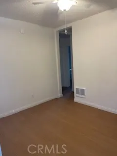 an empty room with a door