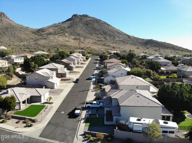an aerial view of multiple house