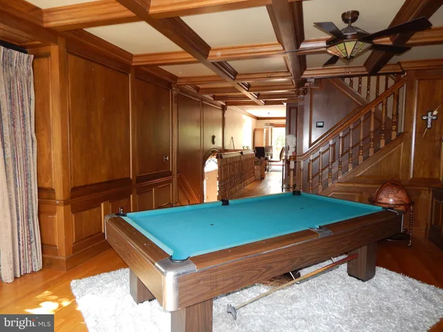 a room with pool table