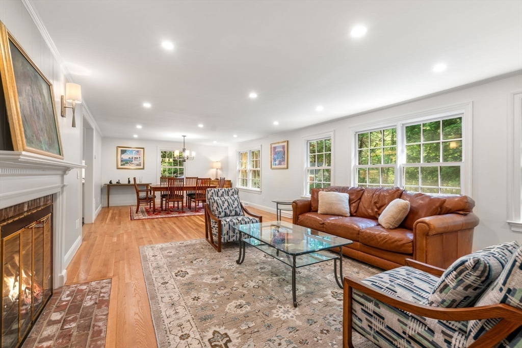 156 Cherry Brook Road Weston, MA 02493 - Photo 13 of 38 a living room with furniture and a fireplace
