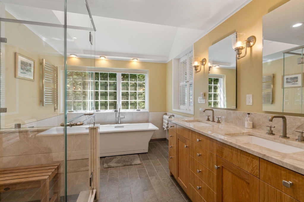 156 Cherry Brook Road Weston, MA 02493 - Photo 20 of 38 a spacious bathroom with sinks mirror and a bathtub