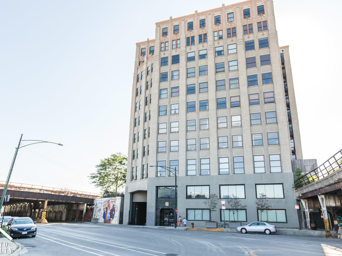 a front view of a building