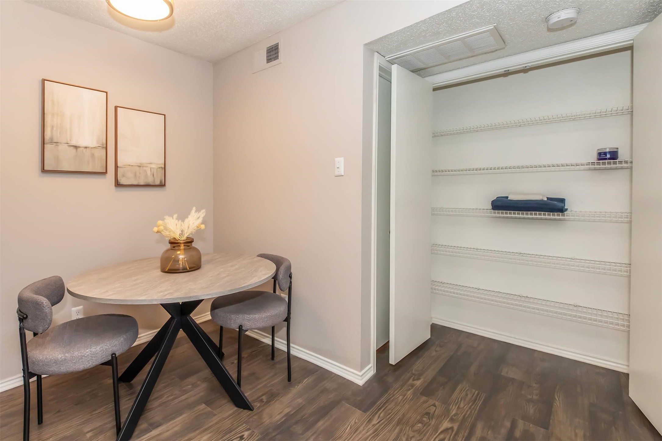 8301 Boat Club Road, Unit 827 Fort Worth, TX 76179 - Photo 4 of 42 a view of a workspace with furniture and wooden floor
