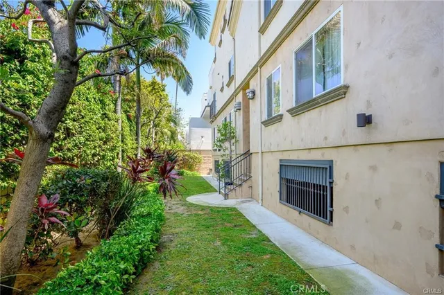 a view of yard from a building