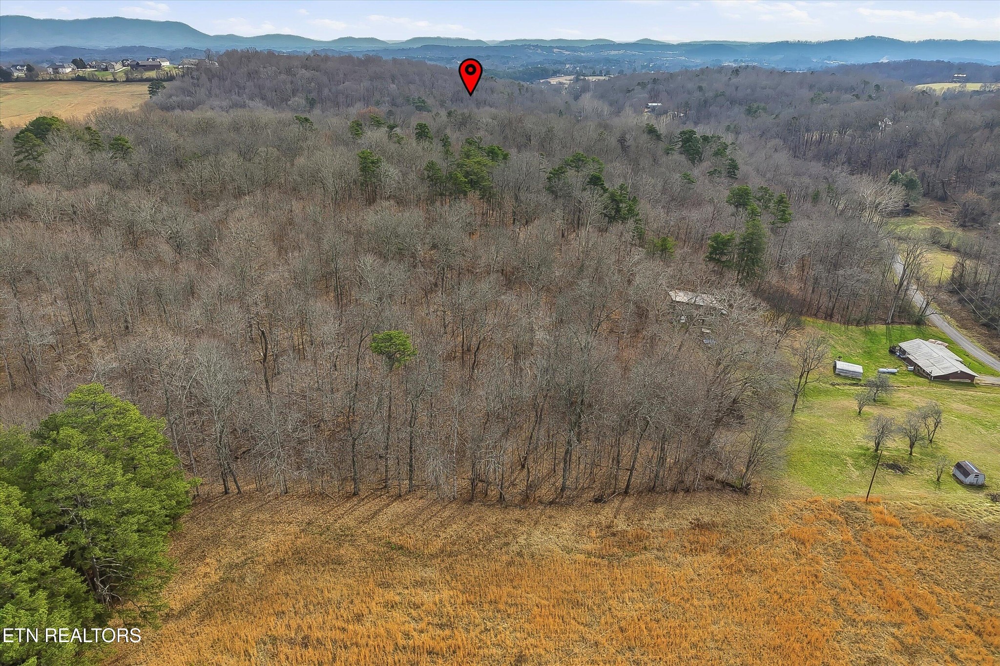 7809 Wood Road Corryton, TN 37721 - Photo 32 of 49 a view of a dry field with mountains in the background