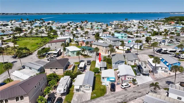 an aerial view of multiple house