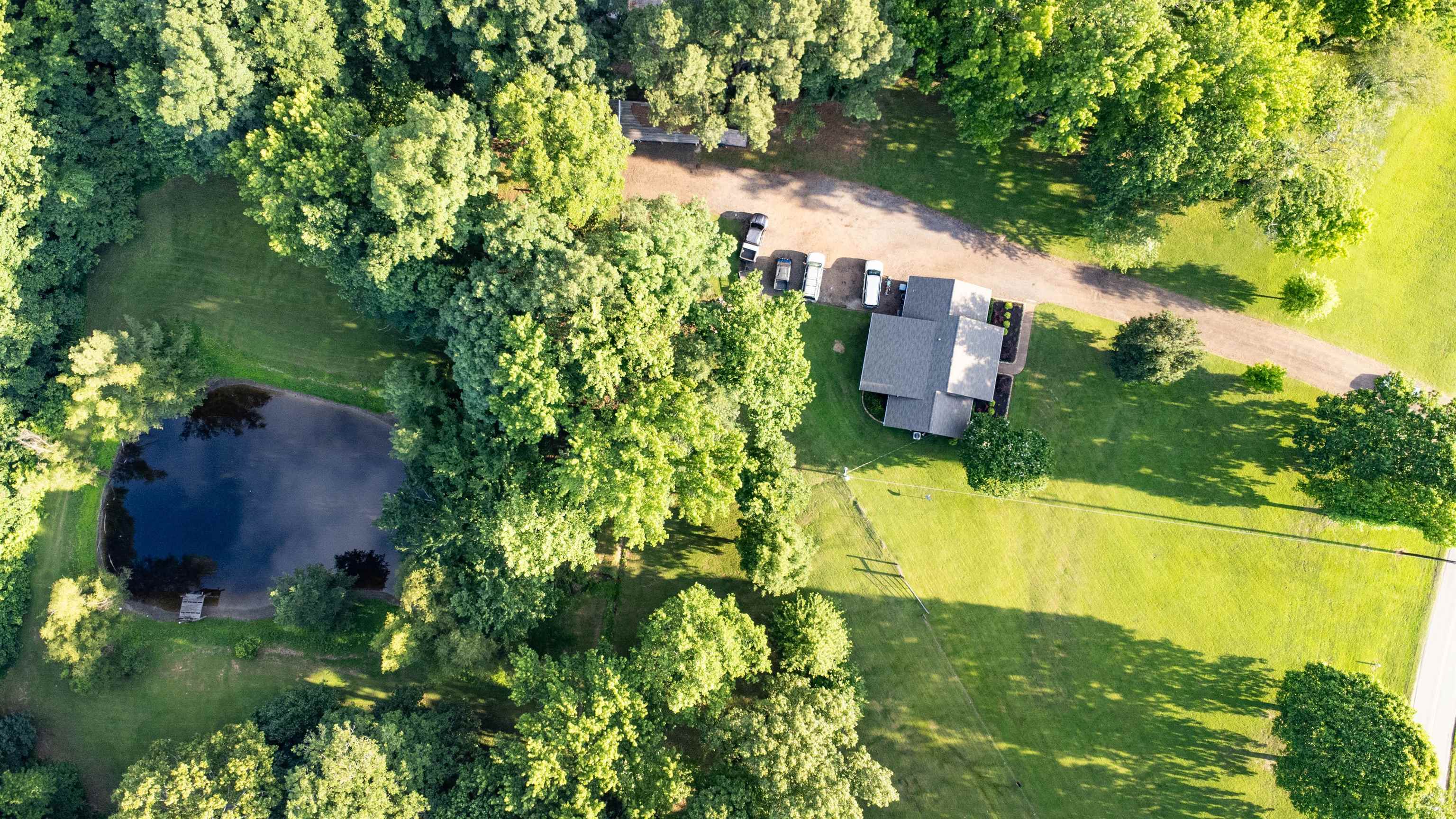 120 Craig Road Ripley, TN 38063 - Photo 33 of 38 Expansive property featuring a private pond with a small dock, surrounded by mature trees