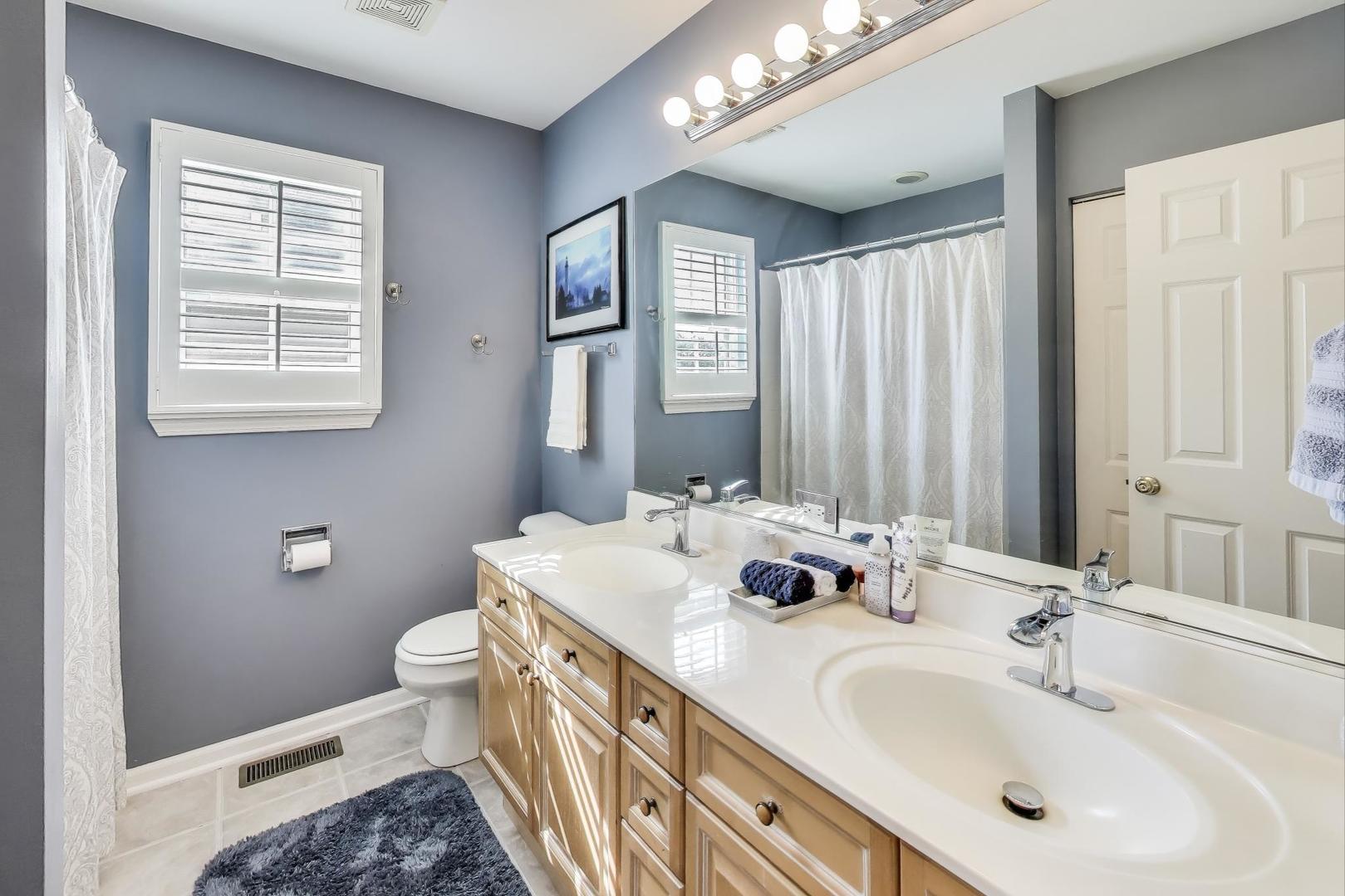 17119 West Prairieview Lane Gurnee, IL 60031 - Photo 25 of 40 a bathroom with a sink a toilet a mirror and vanity