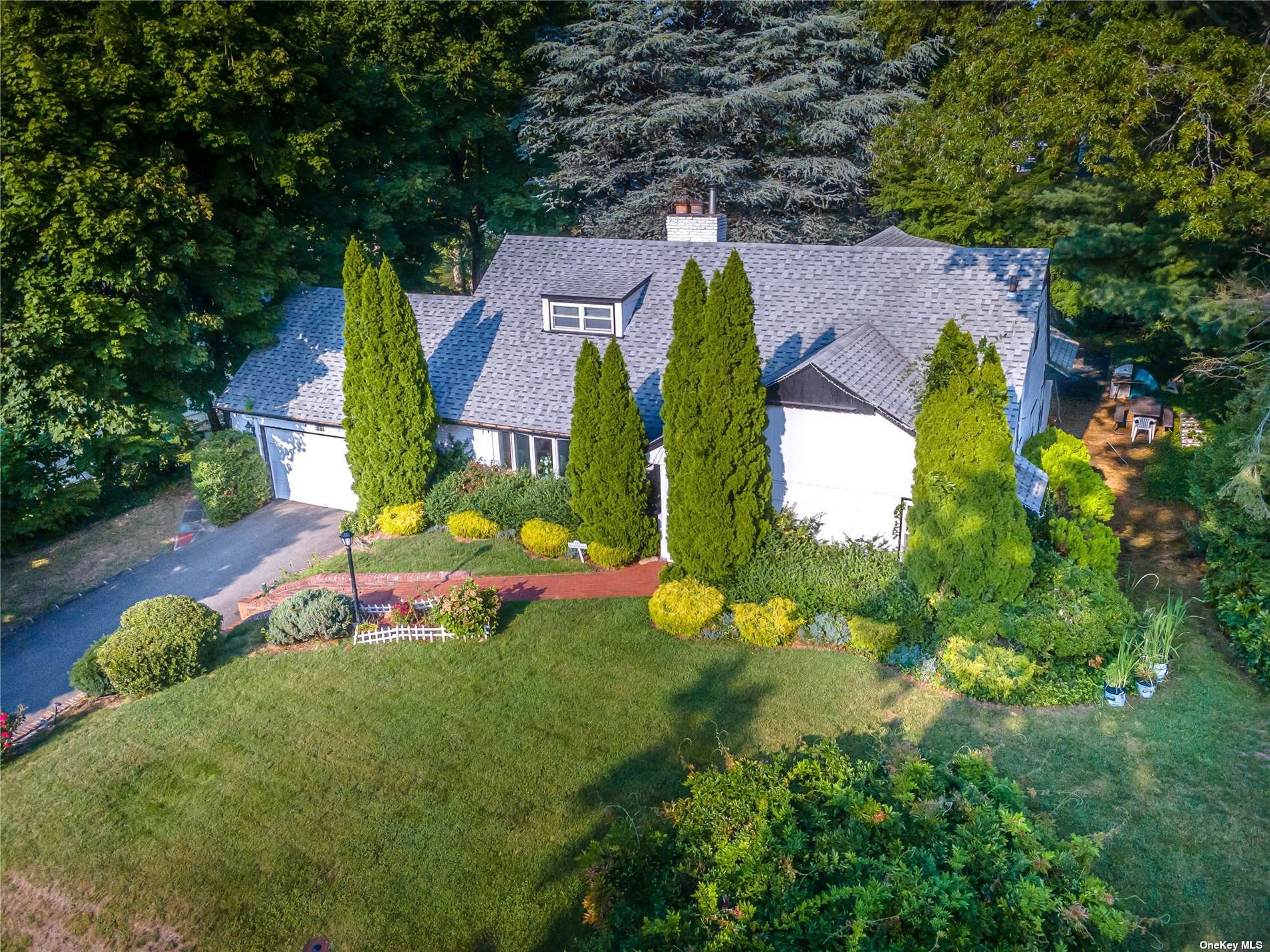 an aerial view of a house