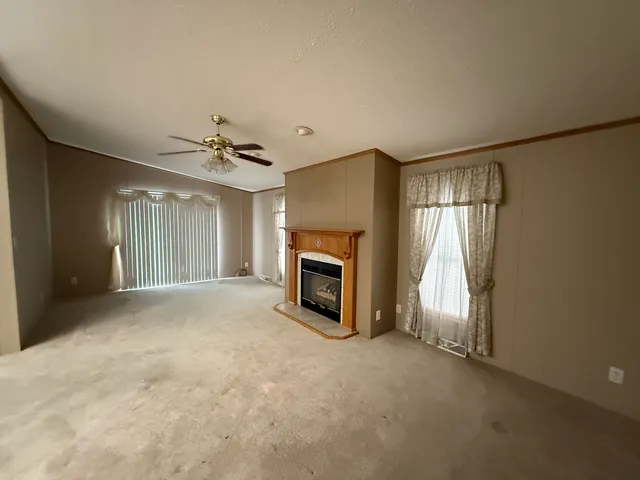 a view of a livingroom with a fireplace