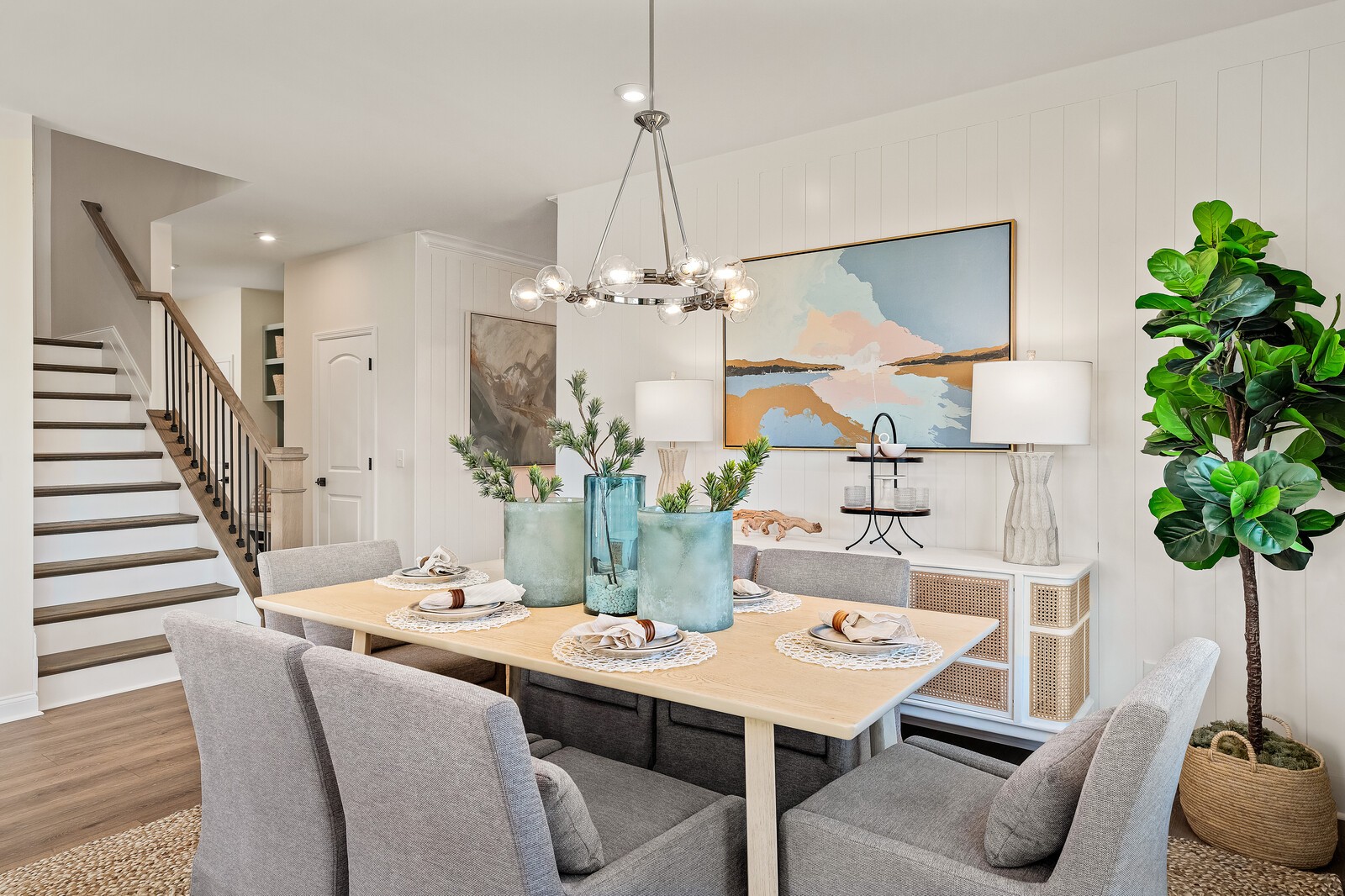 7689 Hatcher Heights Drive Fairview, TN 37062 - Photo 16 of 47 a view of a dining room with furniture wooden floor and chandelier