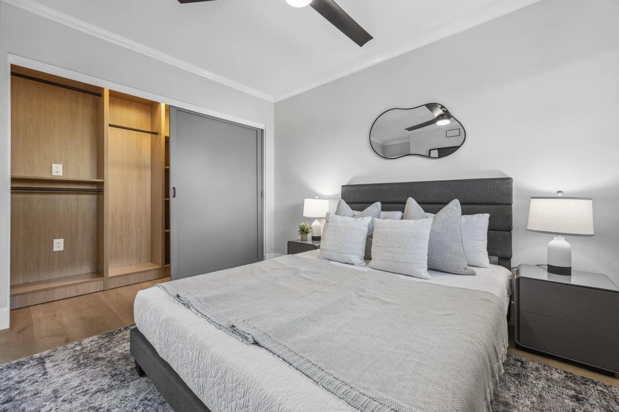 2026 Estero Street Oceanside, CA 92054 - Photo 45 of 72 a bedroom with bed and wooden floor