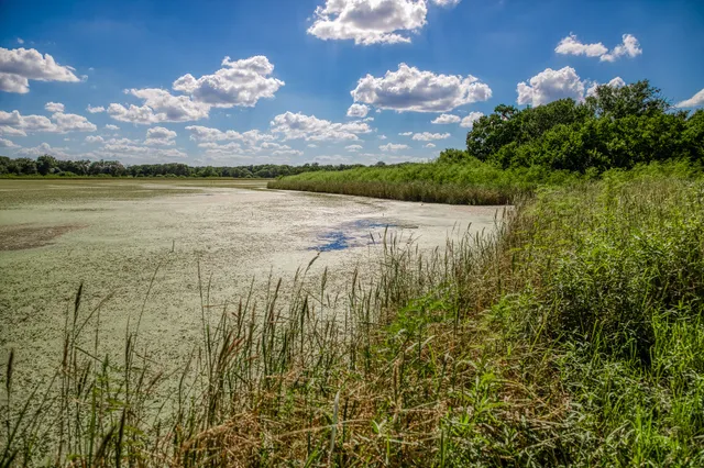 a view of lake from middle of house