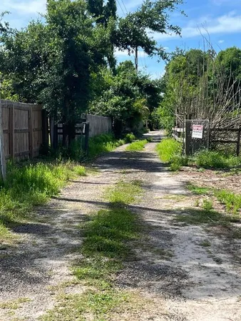 a view of backyard with green space