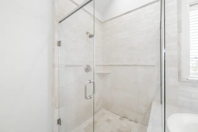 a bathroom with a shower