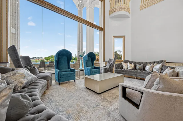 a spacious bathroom with a double vanity sink a mirror and a bathtub