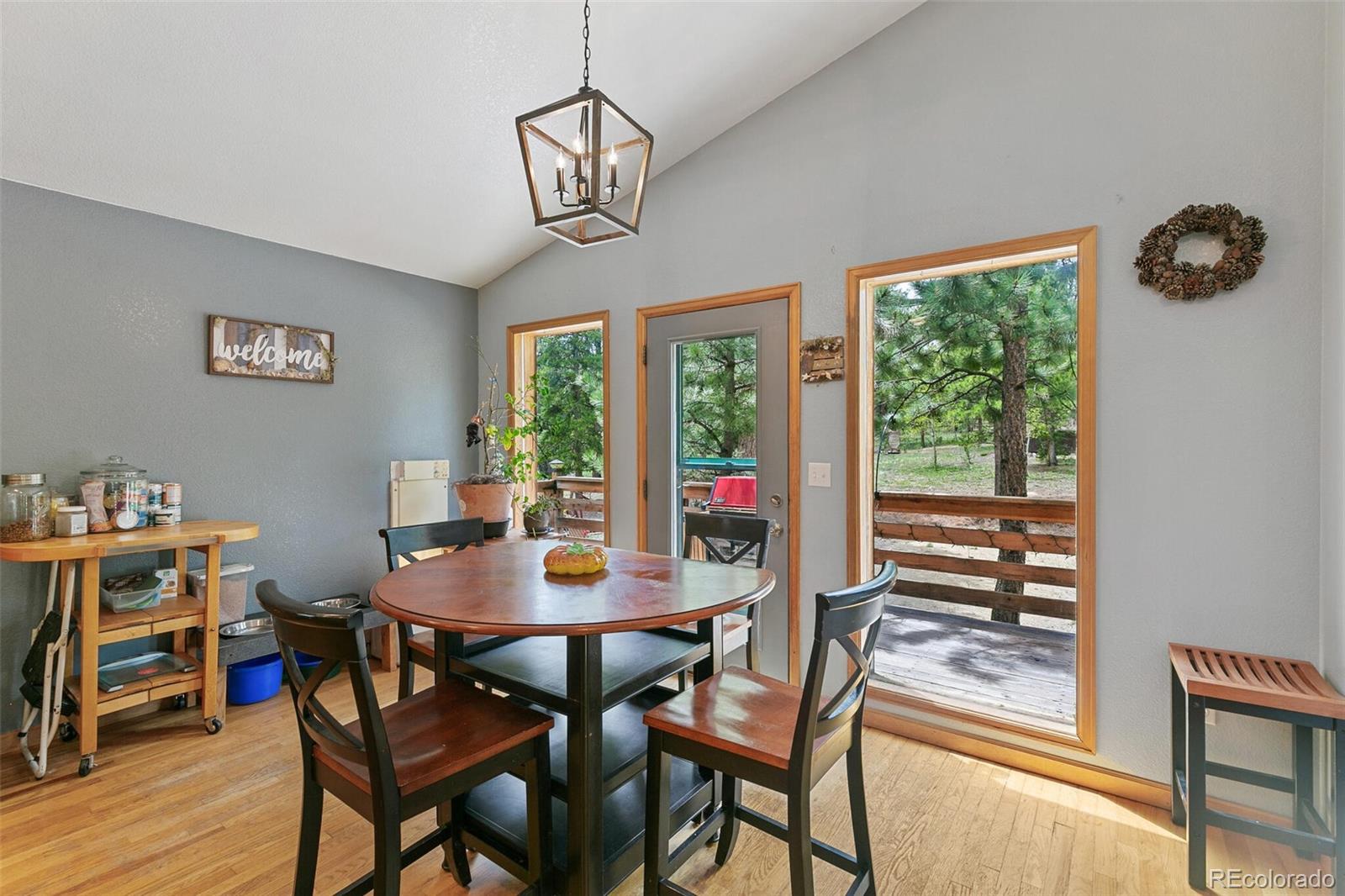 30 Bristlecone Circle Bailey, CO 80421 - Photo 15 of 35 a view of a dining room with furniture window and outside view