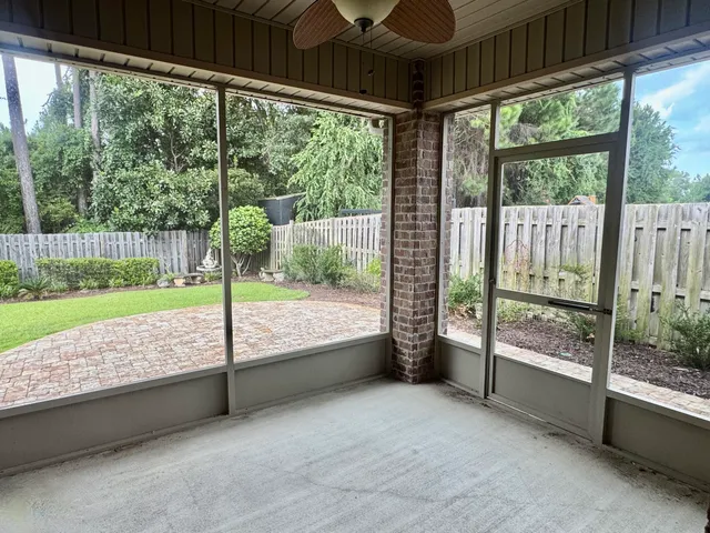 a view of an outdoor space with swimming pool