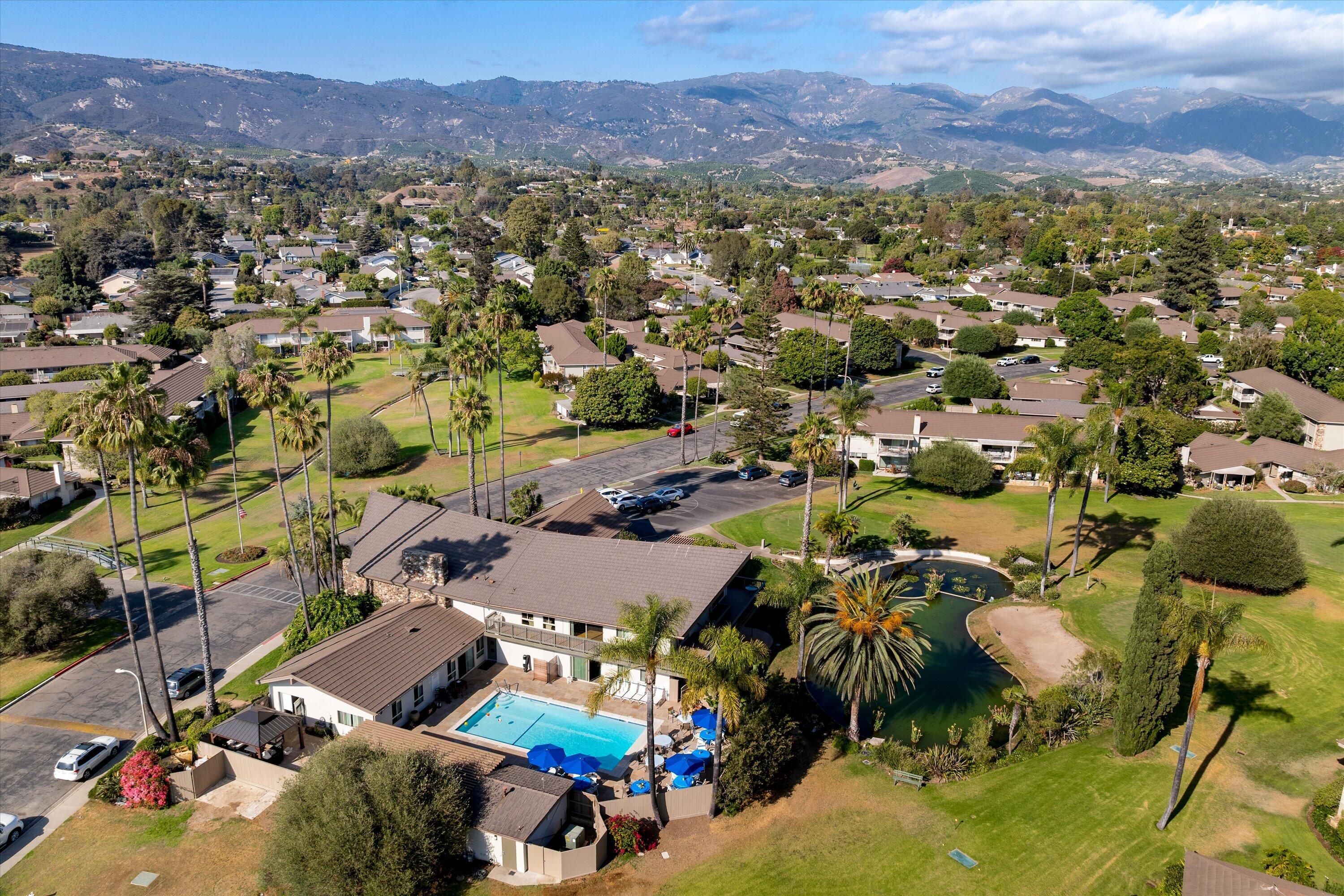 5820 Encina Road, Unit 1 Goleta, CA 93117 - Photo 19 of 21 Aerial of club house and pool