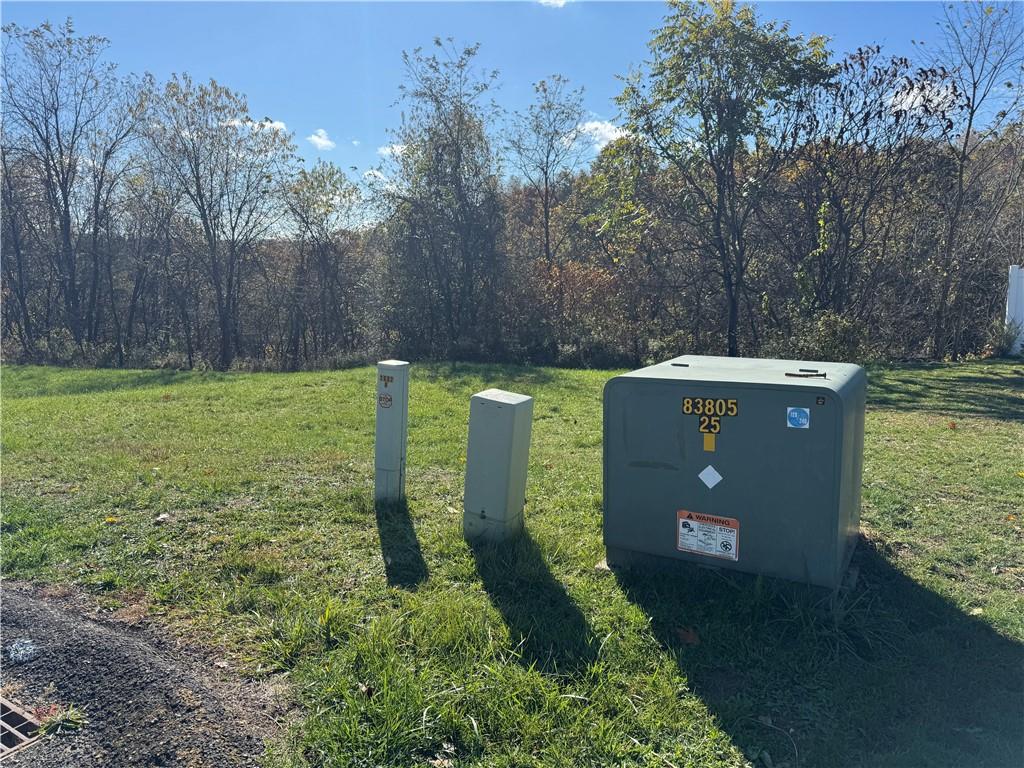 a view of a garden with an outdoor space