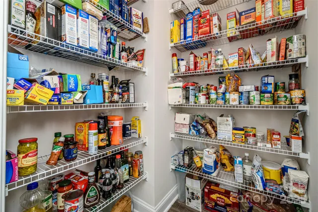 a store room with lots of different kinds of food