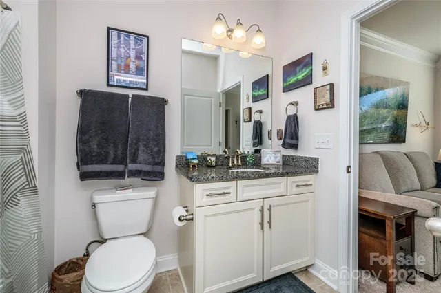 a bathroom with a toilet a sink and a mirror