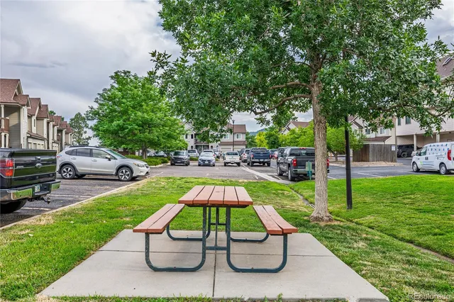 a view of an outdoor space and mountain view