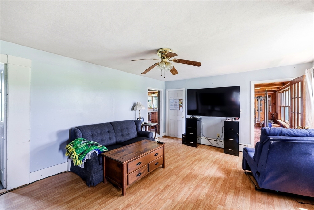 233 Ragged Hill Road West Brookfield, MA 01585 - Photo 17 of 42 a living room with furniture and a flat screen tv